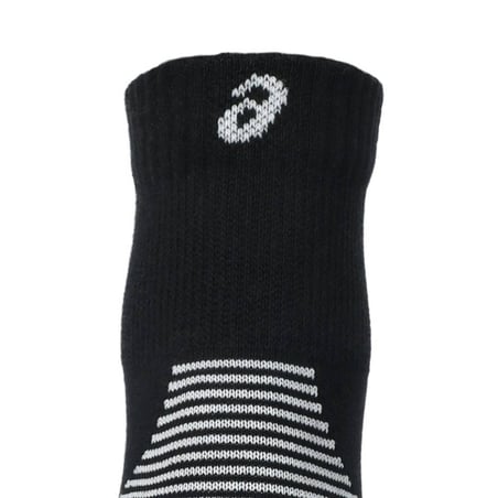 Asics AEG 2 Pack Cushioned Run Quarter Socks Black White