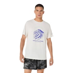 T-shirt Asics Fujitrail manches courtes Blanc Bleu