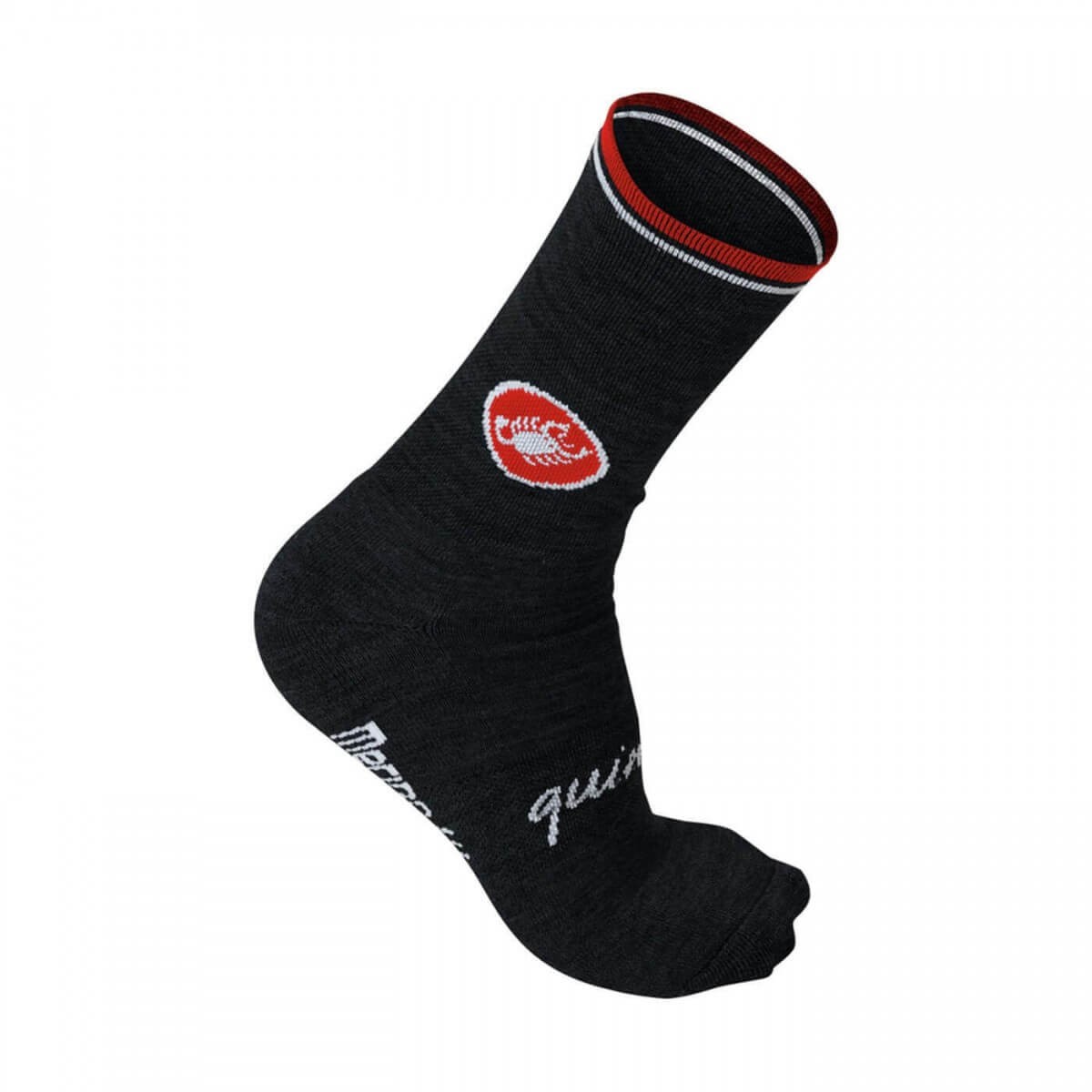 Castelli Quindici Soft Sock 15cm Black, Size S/M
