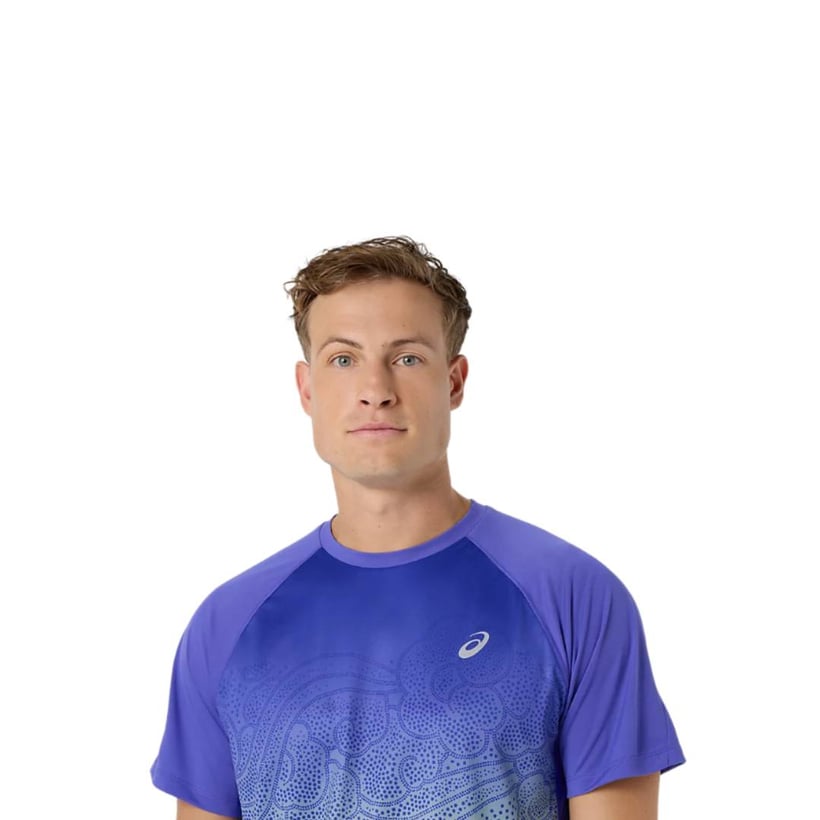 Asics Road Fade Korte Mouw T-shirt Paars Groen