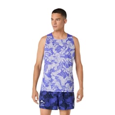 T-shirt Asics Fujitrail sans manches violet blanc