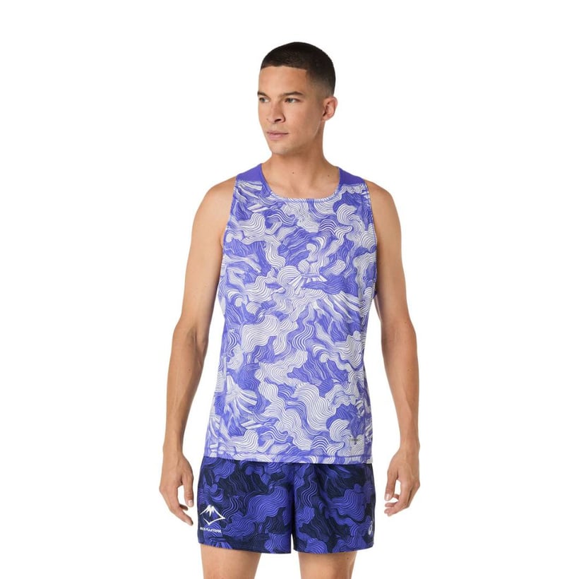 Maglia Asics Fujitrail Senza Maniche Viola Bianco