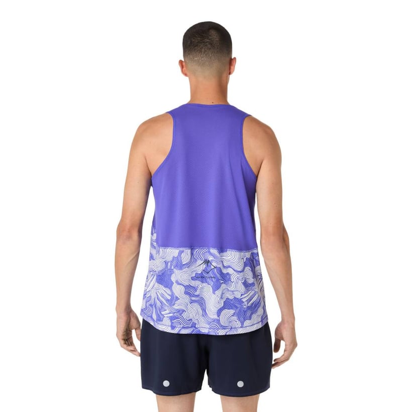 Asics Fujitrail Singlet ärmelloses Shirt Lila Weiß