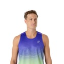 Asics Road Fade mouwloos shirt blauw groen
