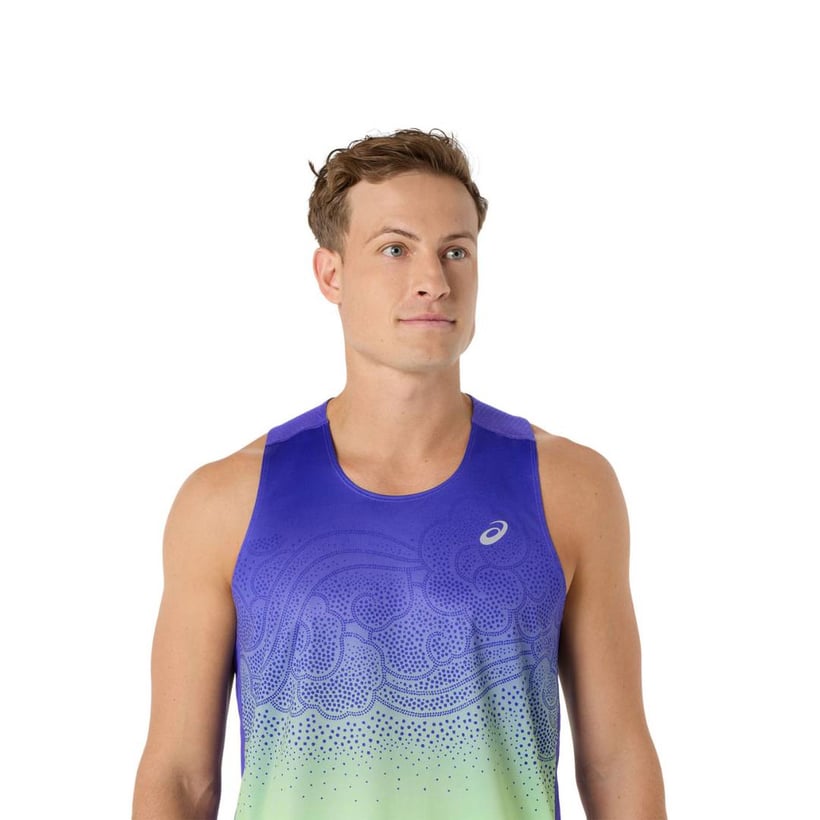 Camiseta Asics Road Fade Sin Mangas Azul Verde