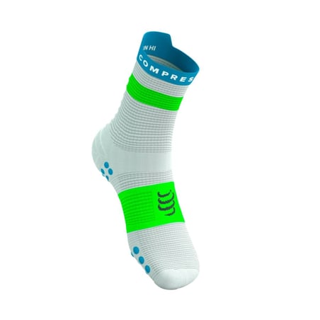 Calzini Compressport Pro Racing v4.0 Run High Bianco Verde