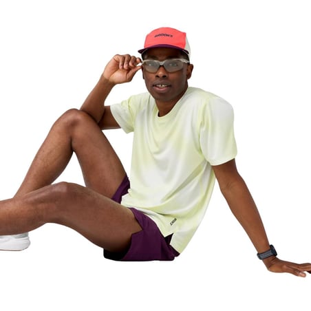 Brooks Dash T‑shirt Geel Wit