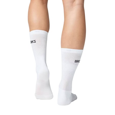Meias Brooks Run‑In Crew 3 Pack Branco Preto