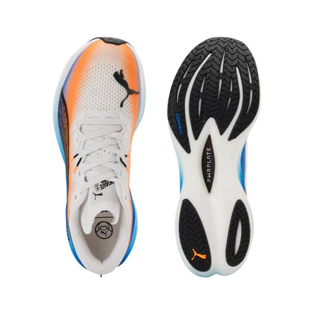 Tênis Puma Deviate NITRO 3 Ekiden Branco Azul SS26 Mulher