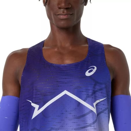 Camiseta Asics Metaspeed Sin Mangas Morado Blanco