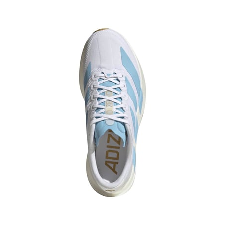 Zapatillas Adidas Adizero Evo SL Woven Blanco Azul SS26 Mujer