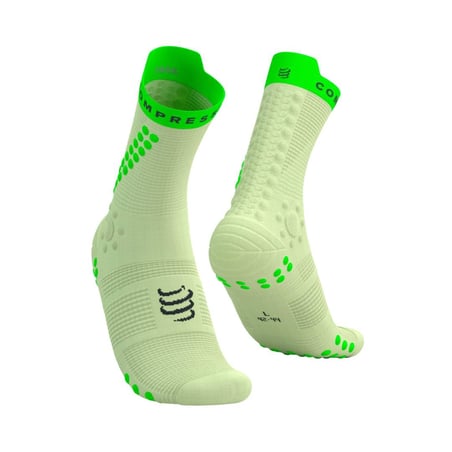 Calze Compressport Pro Racing V4.0 Trail Verde Fluorescente