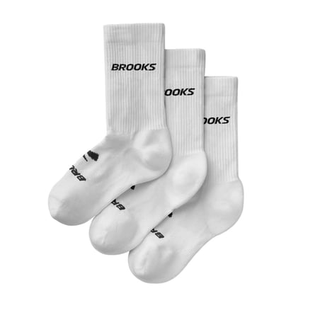 Calcetines Brooks Run-In Crew 3 Pack Blanco Negro