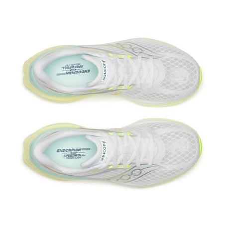 Saucony Endorphin Speed 5 Damen Laufschuh Weiß Gelb SS26