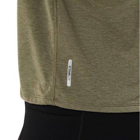 T-shirt Asics Nagino Run Top a manica corta verde da donna