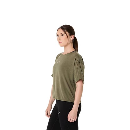 T-shirt Asics Nagino Run Top manches courtes vert pour femme
