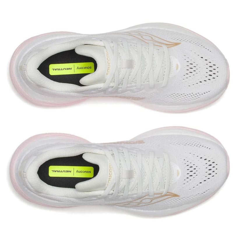 Saucony Ride 19 Laufschuhe Weiß Rosa SS26 Damen