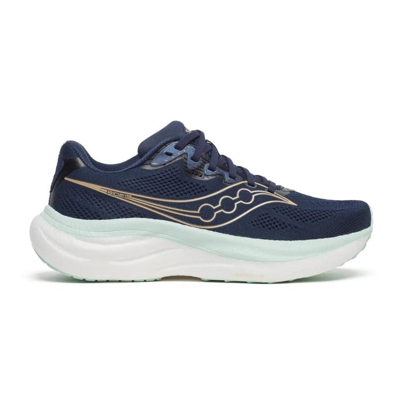 Chaussures Saucony Ride 19 Bleu Blanc SS26 Femme