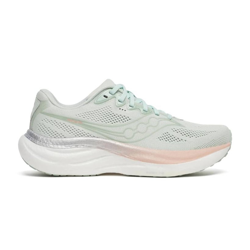 Ténis Saucony Ride 19 Cinza Branco SS26 Mulher