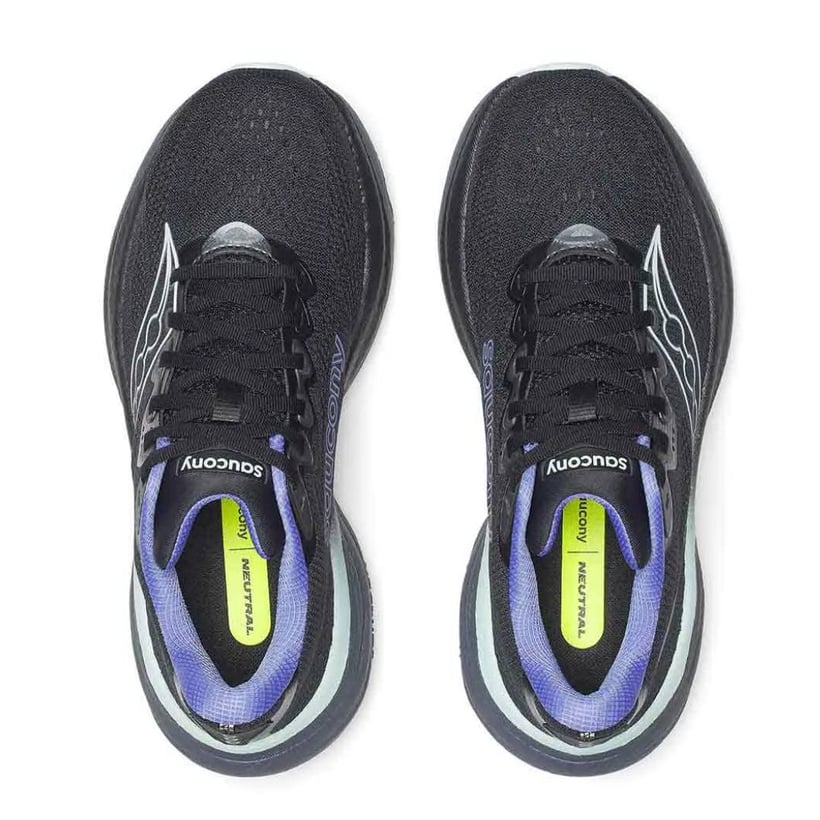 Zapatillas Saucony Ride 19 Negro Morado SS26 Mujer