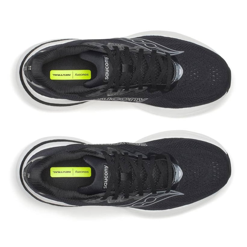 Saucony Ride 19 Running Shoes Black White SS26