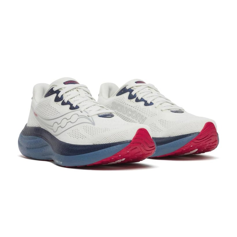 Saucony Ride 19 Shoes White Blue SS26