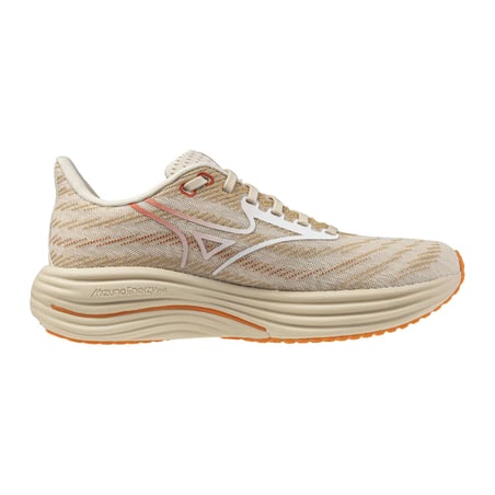 Ténis Mizuno Wave Rider 29 Bege Branco SS26 Mulher