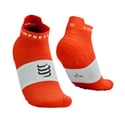 Meias Compressport Pro Racing v4.0 Run Low Vermelho Branco