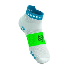 Meias Compressport Pro Racing v4.0 Run Low Branco Verde 2