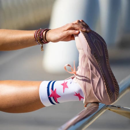 Calze Sporcks Run Star Bianco Rosa