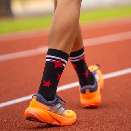 Skarpety Sporcks Run Star Czarno-Czerwone
