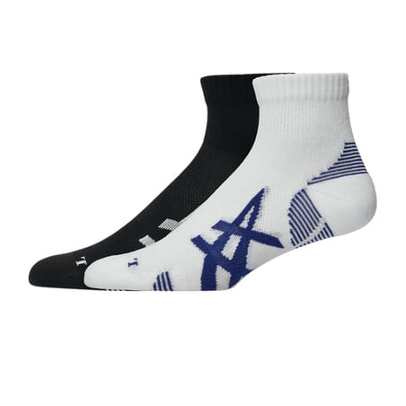 Chaussettes Asics AEG 2 Pack Cushioned Run Quarter Noir Blanc