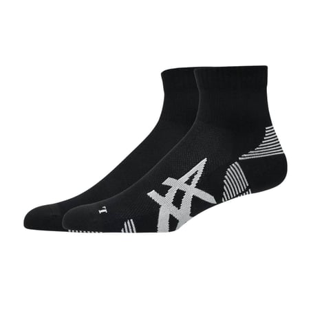 Asics AEG 2 Pack Cushioned Run Quarter Sokken Zwart Wit