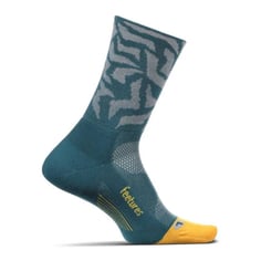 Feetures Elite Light Cushion Mini Crew Socks Green Yellow