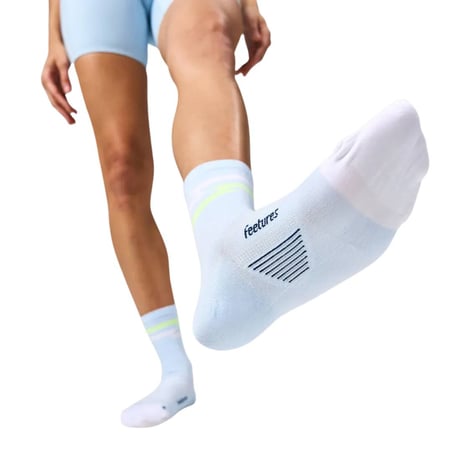 Chaussettes Feetures Elite Ultra Light Mini Crew Bleu ciel Blanc