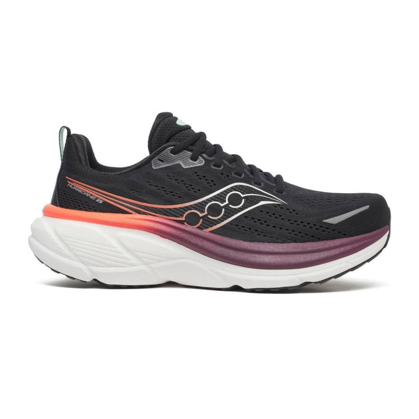 Saucony Hurricane 25 Laufschuhe Schwarz/Lila SS26