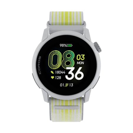 Relógio Coros Pace 4 GPS Nylon Branco Amarelo