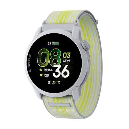 Coros Pace 4 GPS-Uhr Nylon Weiß Gelb