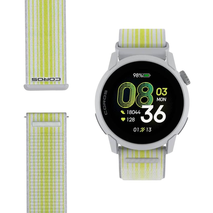 Coros Pace 4 GPS Watch Nylon White Yellow