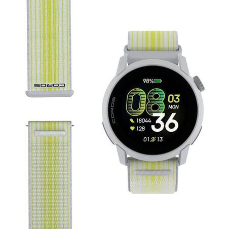 Montre Coros Pace 4 GPS Nylon Blanc Jaune