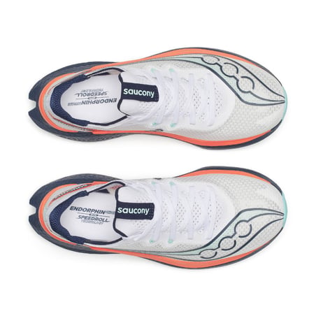 Saucony Endorphin Pro 5 Laufschuhe Weiß/Blau SS26 Damen