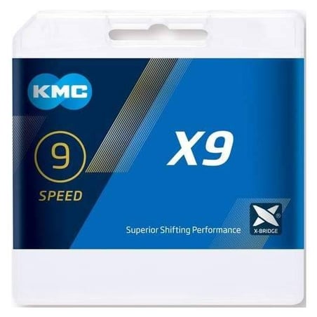 Cadena KMC x9 114 Eslabones 9v Gris