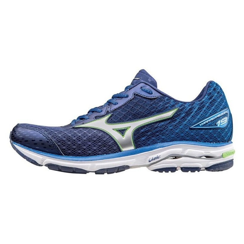 Mizuno Wave Rider 19 FW16 blue shoe