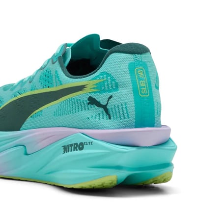 Tênis Puma Deviate NITRO Elite 4 HYROX Azul Amarelo AW26 Feminino