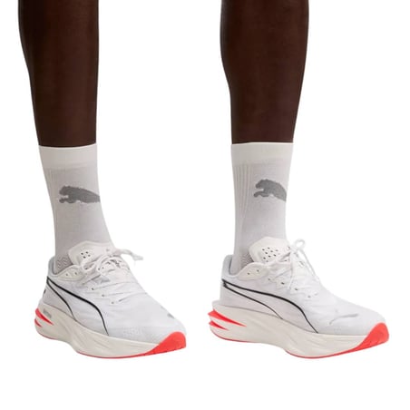 Puma Deviate Pure NITRO White Red Running Shoes AW26