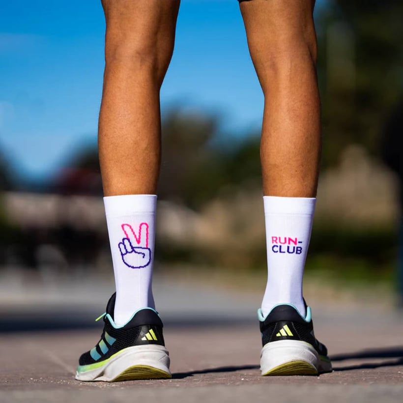 Meias Sporcks Run Club Branco Rosa