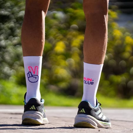 Sporcks Run Club-sokken Wit Roze