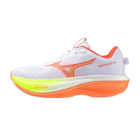 Zapatillas Mizuno Wave Rider 30 Blanco Naranja AW26 Mujer