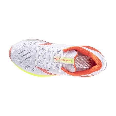 Tênis Mizuno Wave Rider 30 Branco Laranja AW26 Feminino