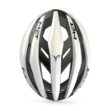 Capacete MET Trenta 3K Carbon Edição Limitada Arco-íris Branco